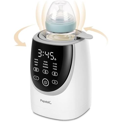 Papablic NutriWarm™ Swirlable Bottle Warmer – Advanced Nutrient-Preserving Warming Technology, Fast and Even Warming for Breastmilk & Formula, Precise Temperature Control, Easy to Use