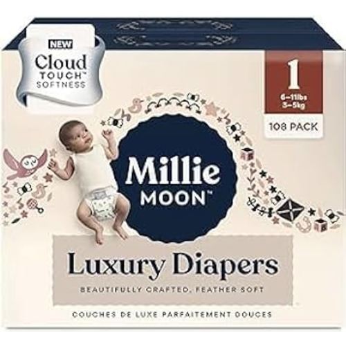 Diapers Sizes 1-6 Luxury Diapers COUCHES DE Luxe (Choose Size) (Size 1-108 Diapers (6lbs-11lbs)), White