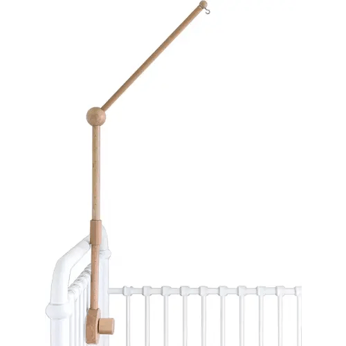 Wooden Baby Crib Mobile Arm - Baby Mobile Holder Arm (31 inch, 100% Natural Beech Wood) - Strong Anti Slip Attachment - Nursery Décor