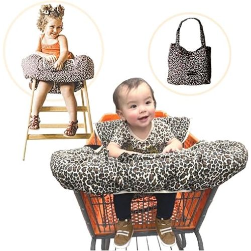 Shopping Cart Cover for Babies- Baby High Chair Cover Restaurant- Shopping Cart Covers for Baby Girl- Grocery Cart Cover for Baby- 7 in 1 Fold & Carry Compact Baby Shopping Cart Cover w/Phone Pocket
