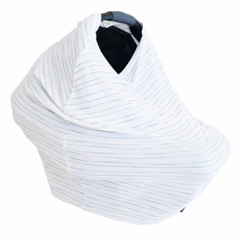 Sage's Stripes Waffle Bamboo Multi-Use Stretchy Car Seat Cover