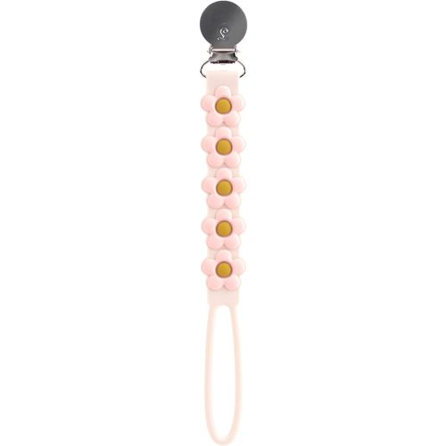 Loulou Lollipop Beadless Silicone Pacifier Clip (Daisy, Cream)