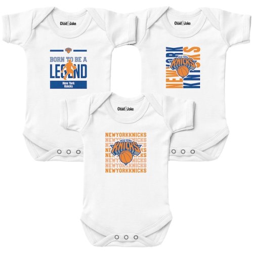 Newborn & Infant New York Knicks Chad & Jake White 3-Pack Bodysuit Set