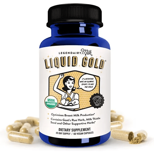 Legendairy Milk Liquid Gold Lactation Supplement, Organic Goat's Rue Lactation Support with Milk Thistle, Shatavari, Fennel, Alfalfa and Anise, Breastfeeding Supplements, 60 Vegan Capsules