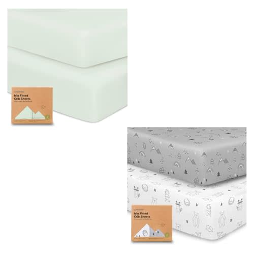 KeaBabies 2-Pack Bamboo Viscose Crib Sheets and Fitted Organic Baby Crib Sheets for Toddlers - Crib Mattress Sheet, Toddler Bed Sheets, Baby Sheets for Crib