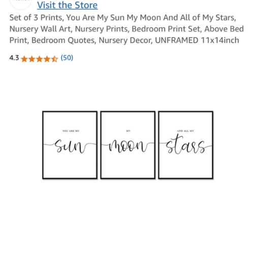 Set of 3 Prints, You Are My Sun My Moon And All of My Stars, Nursery Wall Art, Nursery Prints, Bedroom Print Set, Above Bed Print, Bedroom Quotes, Nursery Decor, UNFRAMED 11x14inch