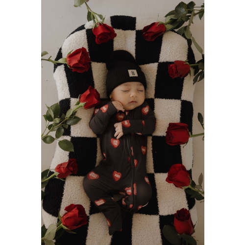 Bamboo Zip Pajamas | Love Notes – Charcoal