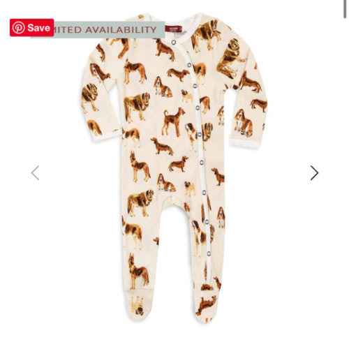 Natural Dog Organic Cotton Snap Footed Romper | MILKBARN Kids | Organic and Bamboo Baby Clothes and Gifts