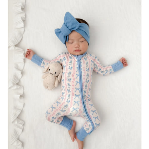 Amelia Bow Zipper Romper – In my Jammers