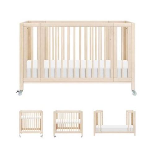 Babyletto Rolli 9-in-1 Convertible All-Stages Crib with Bassinet & Toddler Bed Conversion Kits - Washed Natural