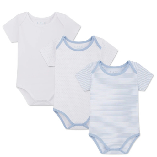 LAKE | Baby | Pima Cotton Pajamas | French Blue Baby Bodysuit Bundle