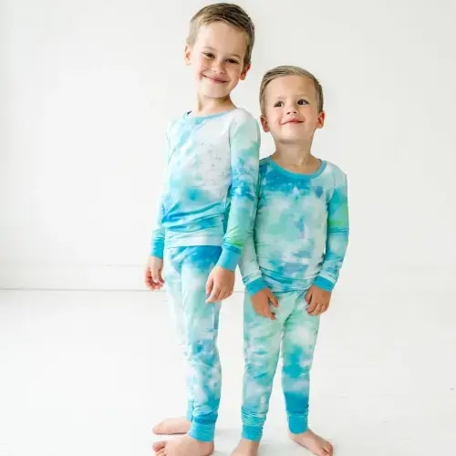 Tidepool Watercolor Two-Piece Pajama Set - Little Sleepies
