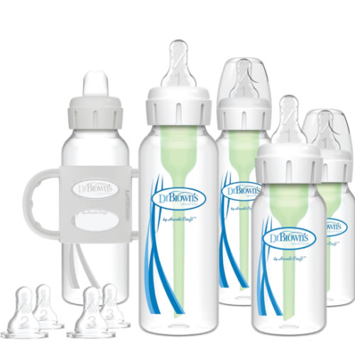Amazon.com : Dr. Brown’s Natural Flow® Anti-Colic Options+™ Narrow Baby Bottle Newborn Gift Set : Baby
