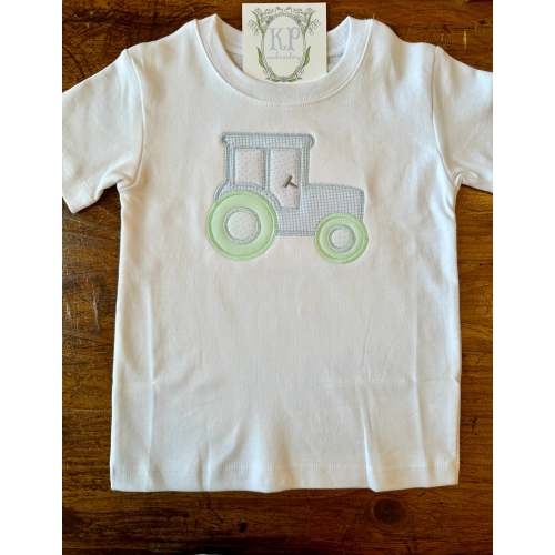 Boys Applique Tractor Short Sleeve Tshirt