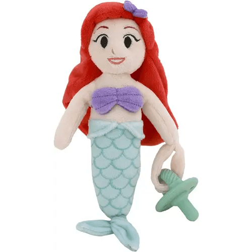 Disney Ariel Red, Lavender, and Aqua Super Soft Plush Pacifier Buddy