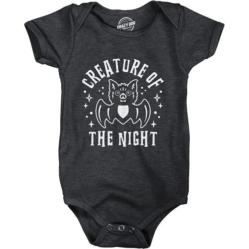 Creature of The Night Baby Bodysuit Funny Cute Halloween Bat Graphic Jumper for Infants