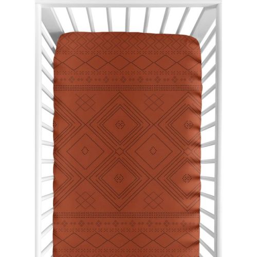 Sweet Jojo Designs Gender Neutral Baby Fitted Crib Sheet Boho Dot Orange And Black
