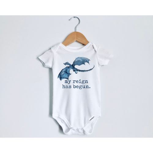 My Reign Has Begun Onesie® | 100% Cotton or Cotton Blend | SS Onesie® Available in White, Pink or Grey and LS Onesie® in Cream