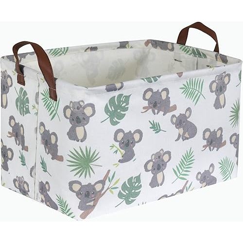 Essme Rectangular Baby Storage Basket,Koala Basket with Handles Kids Storage Bin for Boys Room Decor,Cute Basket,Toy Bin,Book Basket,Gift Basket.(Koala)