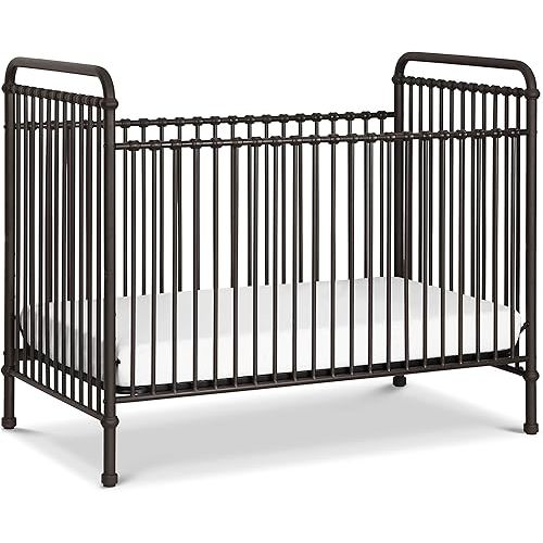Namesake Abigail 3-in-1 Convertible Metal Crib in Vintage Iron, Greenguard Gold Certified
