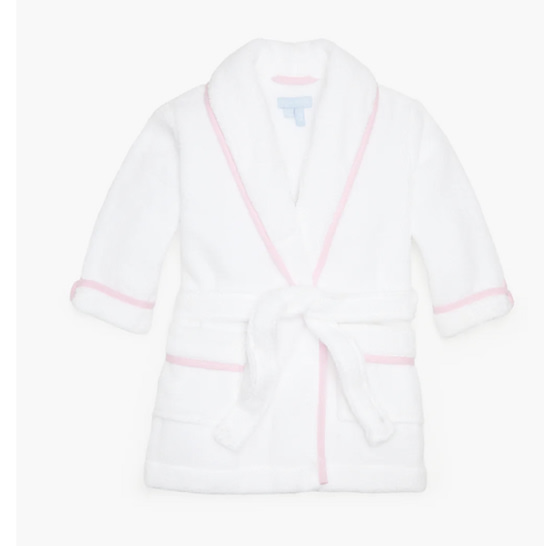 The Baby Hotel Robe - White/ Light Pink