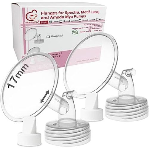 Nenesupply 17mm Flanges Compatible with Spectra S1 S2 Breastpump Replacement to Spectra Pump Parts Duckbillb Valves and Spectra Flange 17mm Replace Spectra S1 S2 Parts