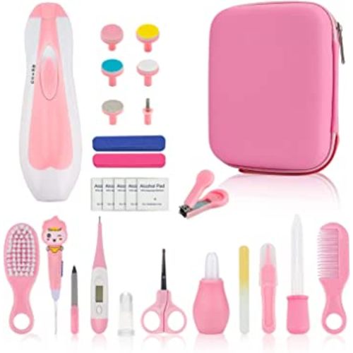 Baby Grooming Kit, Infant Safety Care Set with Hair Brush Comb Nail Clipper Nasal Aspirator Ear Cleaner,Baby Essentials Kit for Newborn Girls Boys