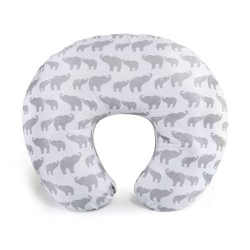 The Peanutshell Nursing Pillow For Breastfeeding, Gray And White Elephant