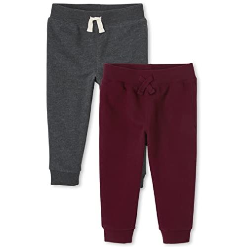The Children's Place Baby Boys' Active Fleece Jogger Pants 2 Pack