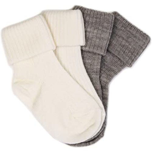 Wool Baby Socks from Woolino, Washable Merino Wool Infant Toddler Kids Socks, Newborn to 6 Years (Pack of 2)