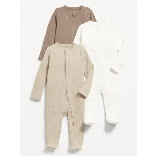 Unisex 2-Way-Zip Sleep & Play Footed One-Piece 3-Pack for Baby | Old Navy