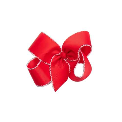Scalloped Edge Grosgrain Bow Red
