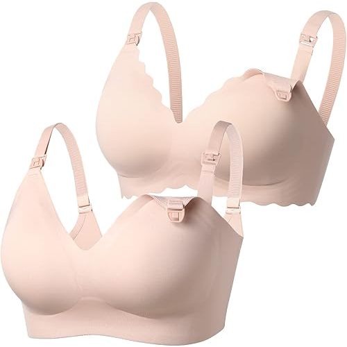 Momcozy Nursing Bras for Breastfeeding 2 Pack, YN21 and YN46…