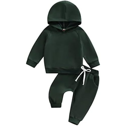 Baby Boy Sweatsuit Outfits Solid Color Hoodie Sweatshirt Sweatpants Toddler Infant Spring Fall Clothes Set
