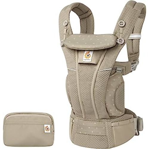Ergobaby Omni Breeze All Carry Positions Breathable Mesh Baby Carrier Newborn to Toddler with Enhanced Lumbar Support & Airflow (7-45 Lb), Soft Olive Diamond