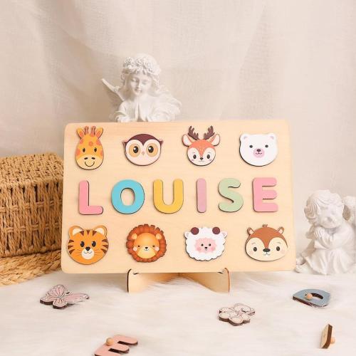 Personalized Wooden Name Puzzle — Animal Series I