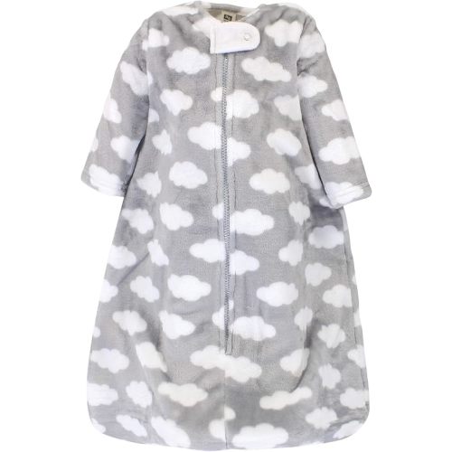 Hudson Baby Unisex Baby Plush Sleeping Bag, Sack, Blanket, Gray Clouds, 6-12 Months