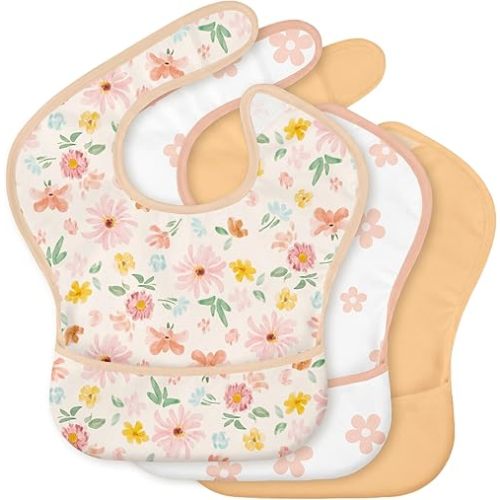 CIVARUA KIDS 3 Pack Waterproof Baby Bibs for Eating, Mess Proof Feeding Bib