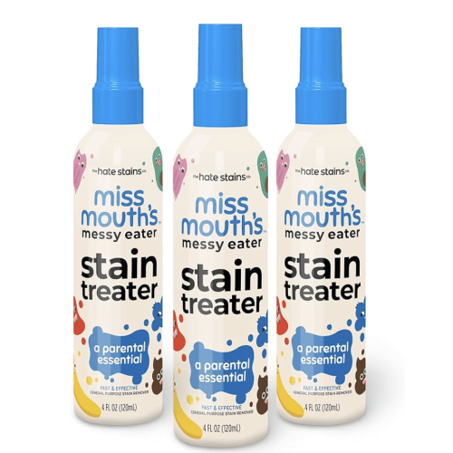 Miss Mouth's Messy Eater Stain Treater Spray - 4oz 3 Pack Stain Remover - Newborn & Baby Essentials - No Dry Cleaning Food, Grease, Coffee Off Laundry, Underwear, Fabric