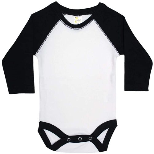Baby Blank Long Sleeve Raglan Baseball One piece bodysuit