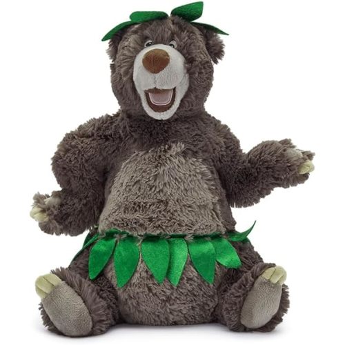 Disney Store Official Baloo Plush Stuffed Animal - 16 Inch Classic Teddy Bear from The Jungle Book (1967) - Soft Sculpted Disney Plush with Embroidered Features, Leaf Skirt & Hat