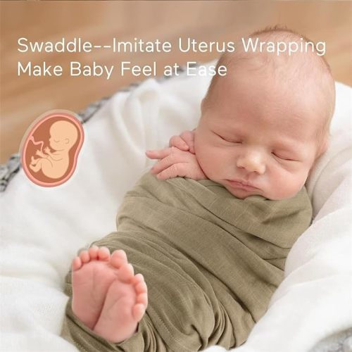 Momcozy Muslin Swaddle Blankets, Swaddle Blanket for Baby Boys and Girls, 4-Pack Breathable and Skin-Friendly Baby Receiving Blankets Swaddle Wrap, Baby Essentials, Registry & Gift, 47 x 47 inches - Brown