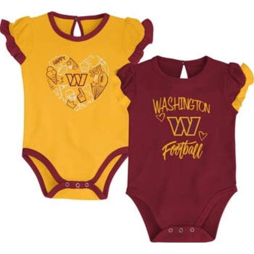 Newborn & Infant Burgundy/Gold Washington Commanders Too Much Love Two-Piece Bodysuit Set, 0-3 M