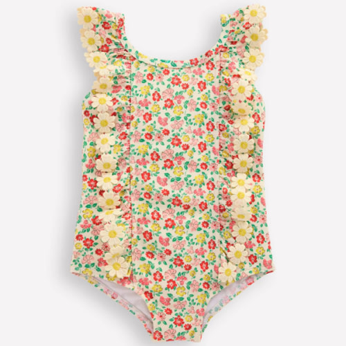 Frilly Swimsuit-Multi Summer Flower Bed | Boden UK