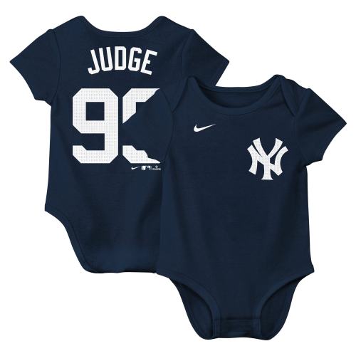 Newborn & Infant New York Yankees Aaron Judge Nike Navy Fuse Name & Number Bodysuit