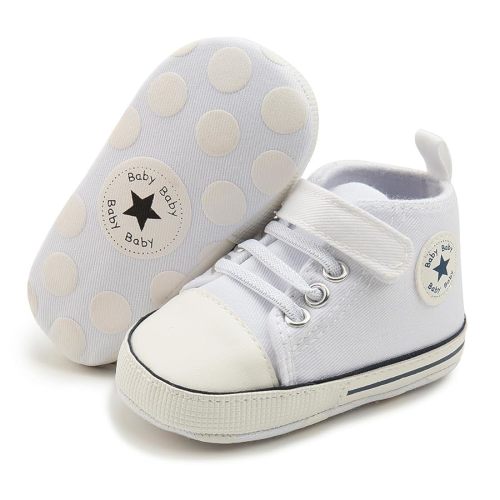 Unisex Baby Girls Boys Canvas High-top Shoes, Newborn Infant Anti-Slip Soft Sole Frist Walking Breathable Sneakers