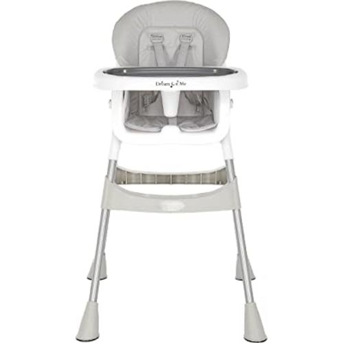 Dream On Me Portable 2-in-1 Tabletalk High Chair, Convertible Compact High Chair, Light Weight Portable Highchair, Grey