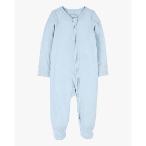 Baby Boy Solid 2-Way Zip PurelySoft Sleep & Play Pajamas - Blue - Carter's | Carter's