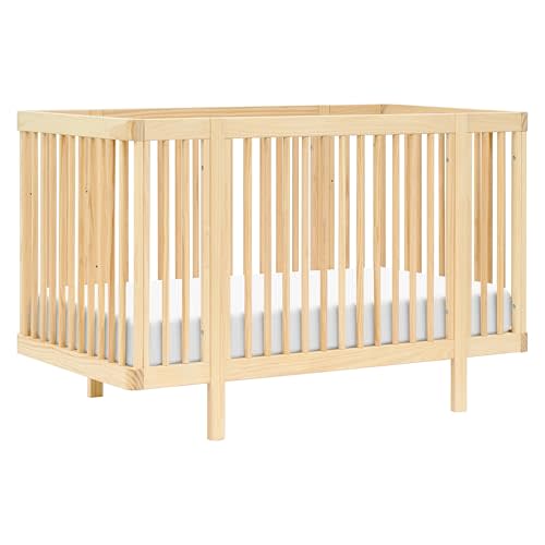Babyletto Pogo Convertible All-Stages Bassinet, Midi, Full-Size Crib in Blonde, Greenguard Gold Certified, Portable & Adjustable with Conversion Kits and Pads Included