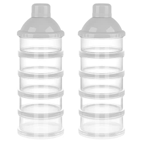 Accmor Formula Dispenser On The Go, 5 Compartments Stackable Formula Container for Travel, Baby Milk Powder Kids Snack Container, BPA Free